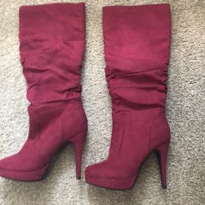 Burgundy 6.5 high heel boots